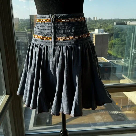 🆕 ISABEL MARANT ETOILE 🧿 NWOT Breeda Cotton Embroidered Mini Skirt -SZ 38 - Picture 8 of 16